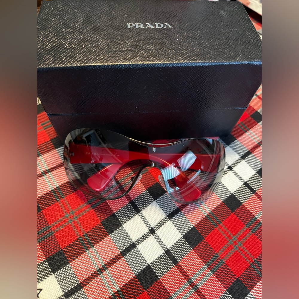 Prada Red and Black Sunglasses